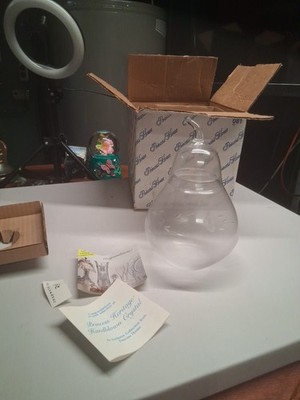 Vtg Princess House Heritage 9.5''hx 6'' Pear Candy Jar With Box And Papers
