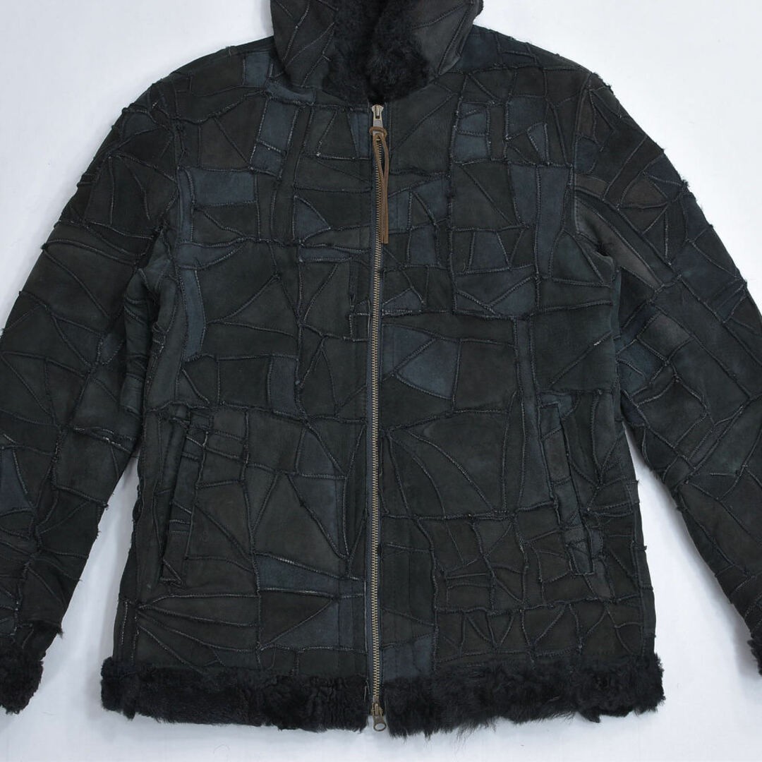 ~ JUNMEN Patchwork Design Shearling Mouton Jacket… - image 4