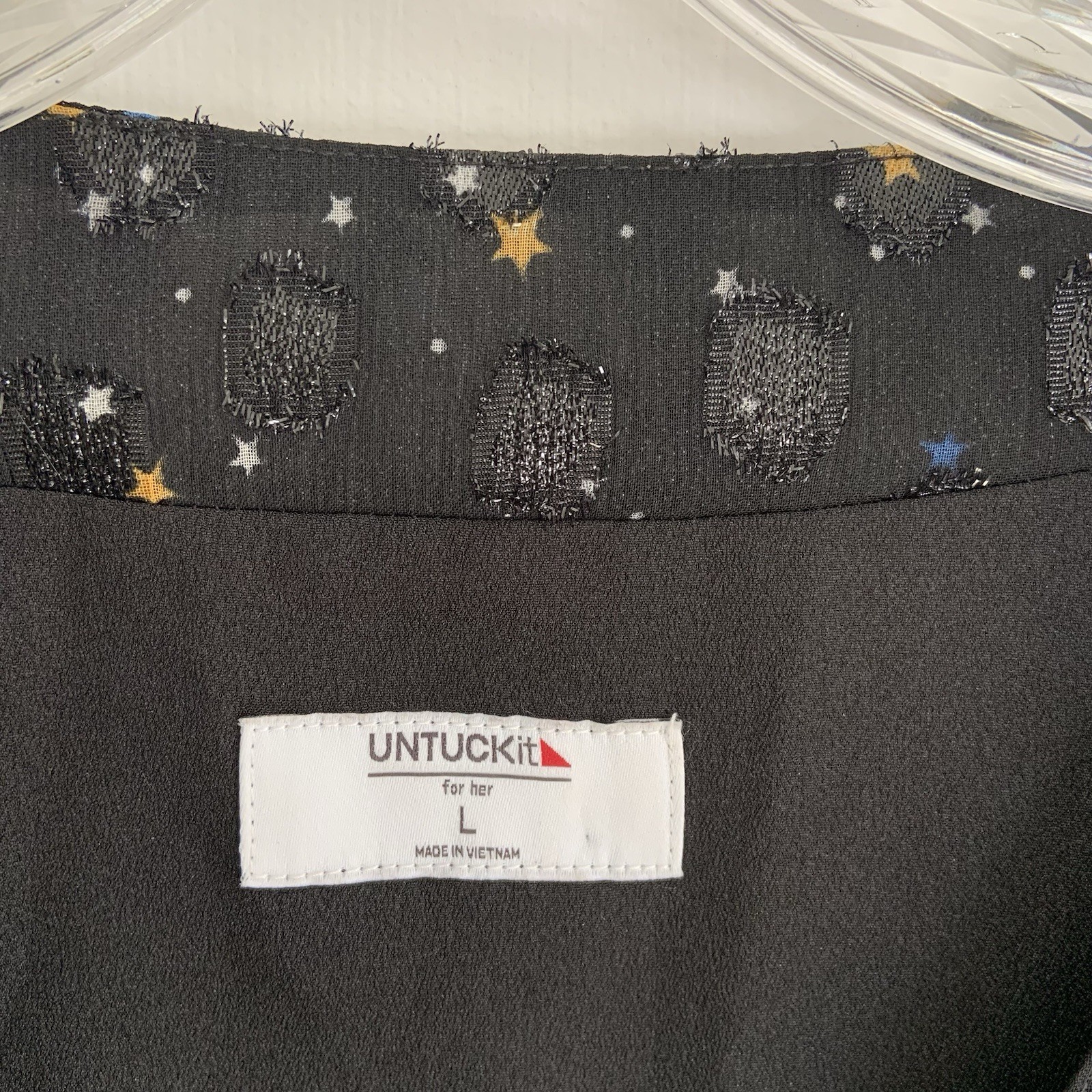 UNTUCKit Scarlett Starry Celestial button up V ne… - image 3