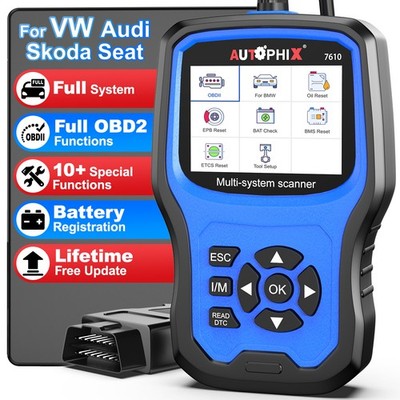 Autophix 7610 For Audi VW Auto OBD2 Scanner All System Diagnostic Tool Oil Reset