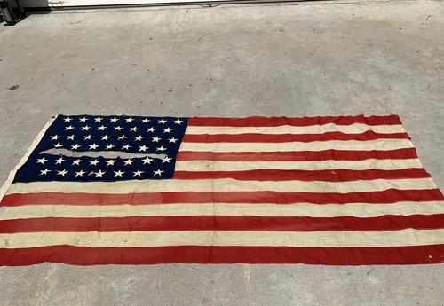 ORIGINAL US 45 STAR FLAG Torn In Stars