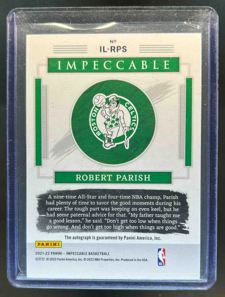 2021-22 Impeccable Robert Parish Illustrious Ink Auto #87/99 Celtics - Image 2 of 2