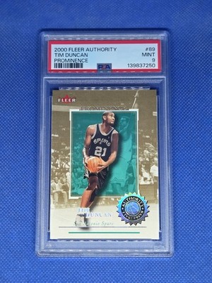 2000 Fleer Authority TIM DUNCAN PSA 9 Prominence card #/125 SAN ANTONIO SPURS