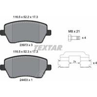 Textar 2397302 Bremsbelagsatz FüR Opel German E Cars Agila B Stromos H08