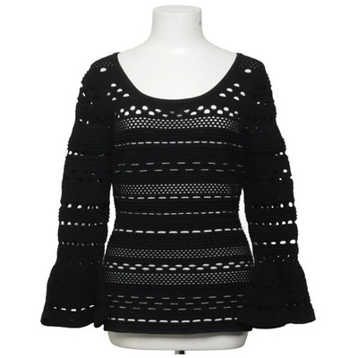 Milly, Top, Größe: M, Schwarz/Weiß, Polyester/Viskose, Feinstrick, Damen #NuS