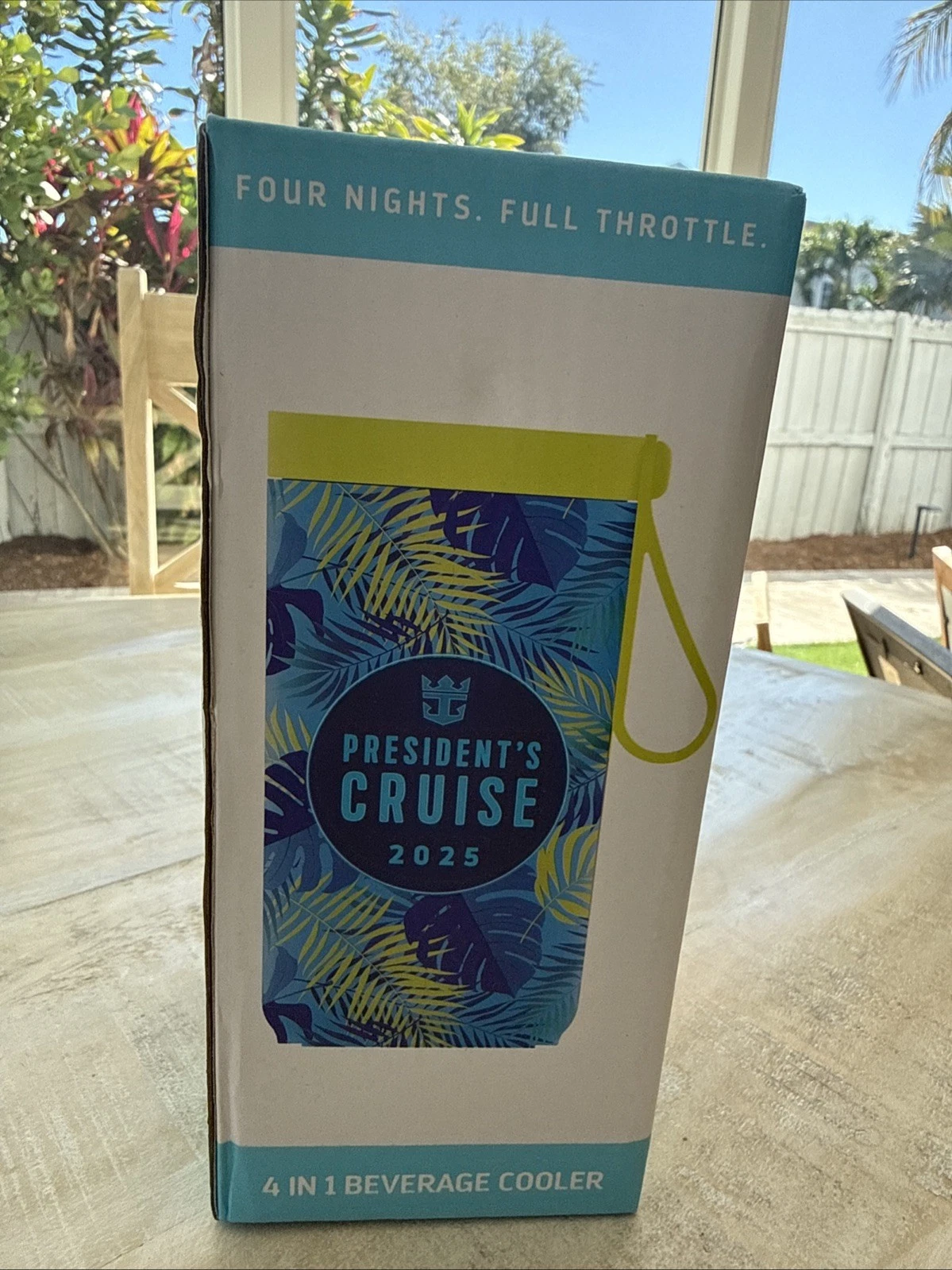 Royal Caribbean 2025 Presidents Cruise 4 in 1 Beverage Cooler 12 oz New Blue