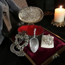 Antique Witches Ritual Jewelry With Aura Crystal, No USA Tariffs