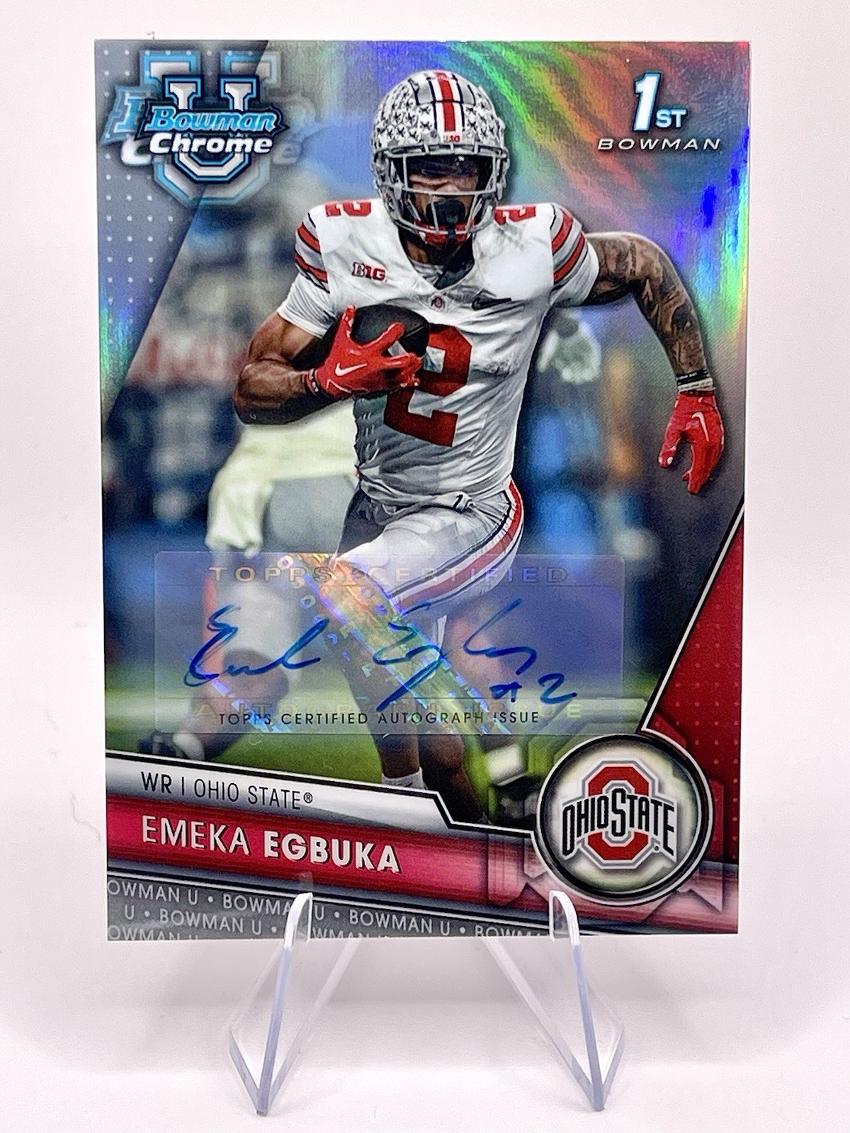 2023 1st Bowman University Chrome Emeka Egbuka #115 Refractor Auto 337/499