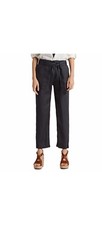 New Ralph Lauren Linen High-Rise Pants Size 12 Lauren Navy M0309