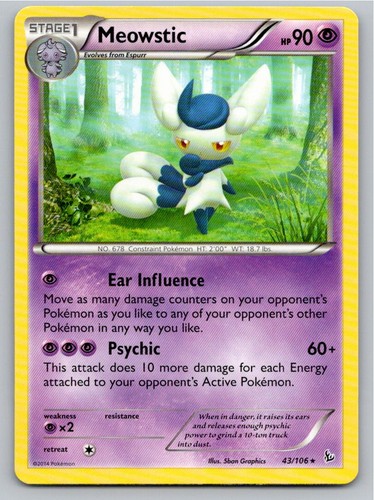 2014 POKEMON MEOWSTIC FLASHFIRE 43/106 R NM A64919 FREE S&H