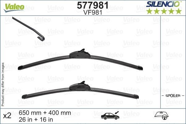 Peugeot 206+ Scheibenwischer Flat Wischerleiste 16-22 OEM Valeo 577981-image