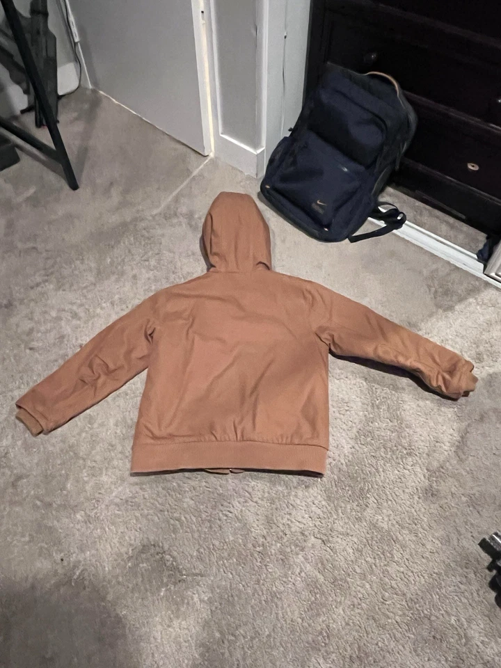 Chaqueta Carhartt Juvenil Talla M Marrón Cálida Forrada de Vellón Cremallera Completa Con Capucha Foto 2 de 3