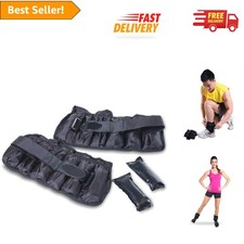 Black Adjustable Ankle Weights 10-20 lbs  Ideal for Strength  Cardio Training