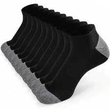 10 Pairs Of Socks- BLACK Comfortable Breathable Sweat Absorbing Low Cut