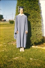 1960 Kodachrome 35mm Slide Woman Graduation Gown Mortarboard Cap Portrait USA