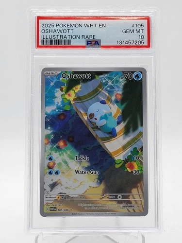 OSHAWOTT 2025 POKEMON WHITE FLARE ILLUSTRATION RARE #105/086 PSA 10 Q3963