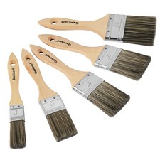 Double Thick Chip Paint Brush Set,Wood 5-Pack(1"- 1&frac12;"- 2"x2- 2&frac12;"), Multicolor
