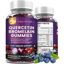 Quercetin Gummies Contain Bromelain, Elderberry Zinc, and Vitamins