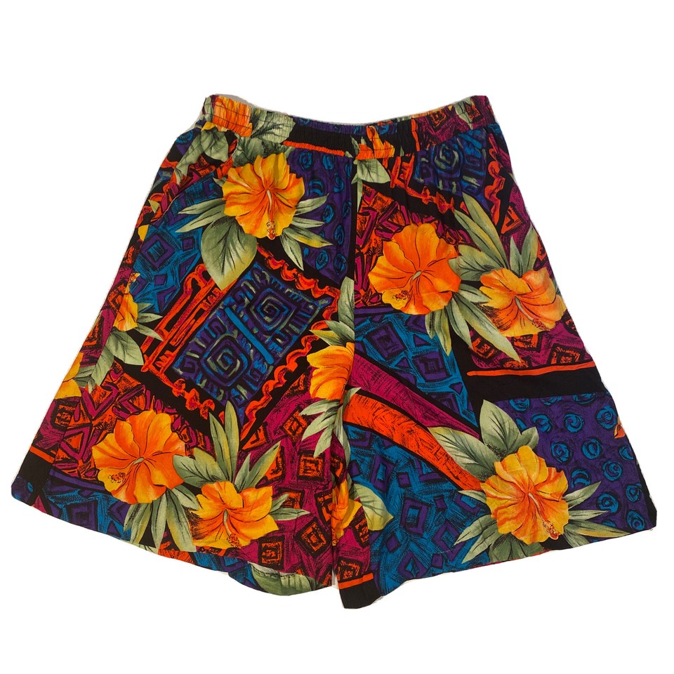 Norton McNaughton Petites Floral Print Shorts Hibiscus Summer Shorts Medium (?)