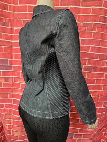 THE LOOK JEANIUS Randolph Duke Jeans Black Jacket Blazer Sz 8 #F - Picture 6 of 8