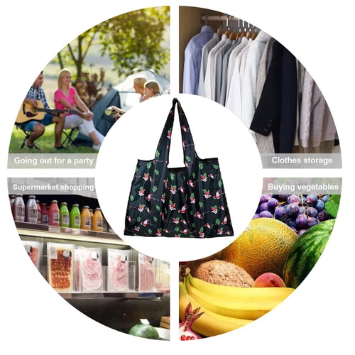 Large Foldable Reusable Ladies Shopping Bag Eco Tote Handbag Fold Away Bag UK - Picture 7 of 21