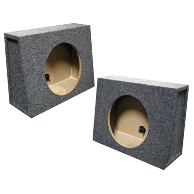 (2) QPower 12 Inch Sealed Shallow Mount Slim 12'' Truck Subwoofer Box Enclosures
