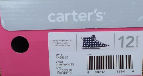 CARTER'S "ANGIE - SC" TODDLER GIRL'S HIGH-TOP CANVAS ELASTIC LACE ATHLETIC SHOE - Picture 4 of 4