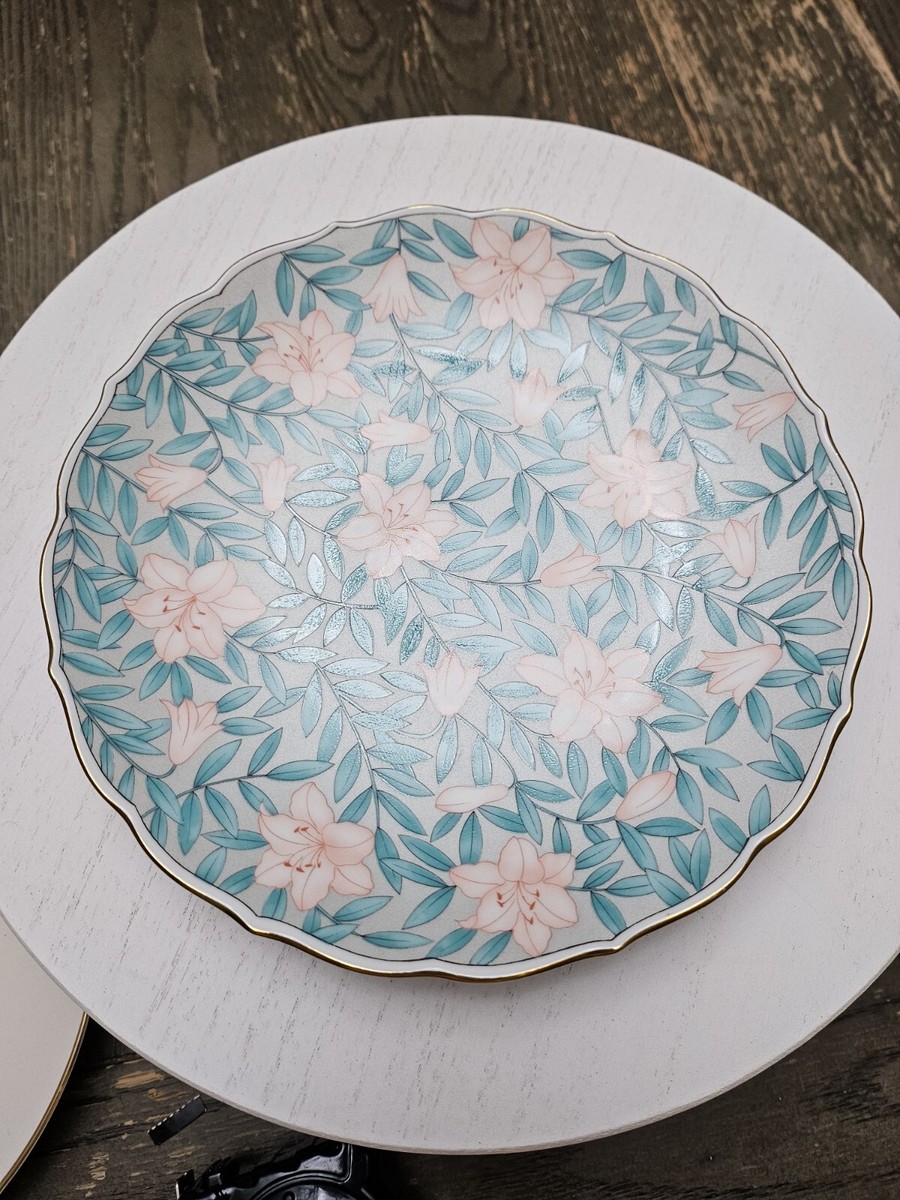 Vintage Otagiri Japan Serenade Lily Floral Gold Edge Scalloped