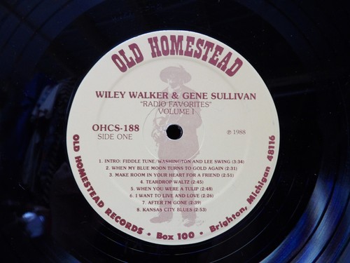 Wiley Walker Gene Sullivan Radio Favorites Volume 1 Old Homested Records - Picture 4 of 5