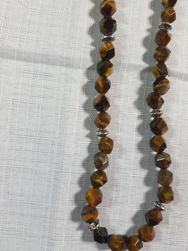 Tigers Eye Gemestone Faceted Natural Bead Strand 8mm Beads aprox 80 Pcs Crafts - Picture 2 of 3