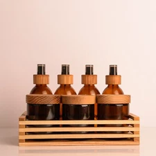 Eco-friendly kitchen set "Universal No. 2": glass containers and wooden elements