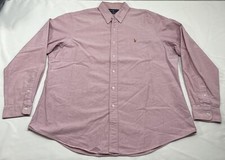 Vintage Ralph Lauren Mens XXL Custom Fit Long Sleeve Button Down Pink Flesh Pony