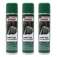 Sonax Leather Foam Premium Cleaner and Conditioner (3 x 13oz Aerosol Cans)