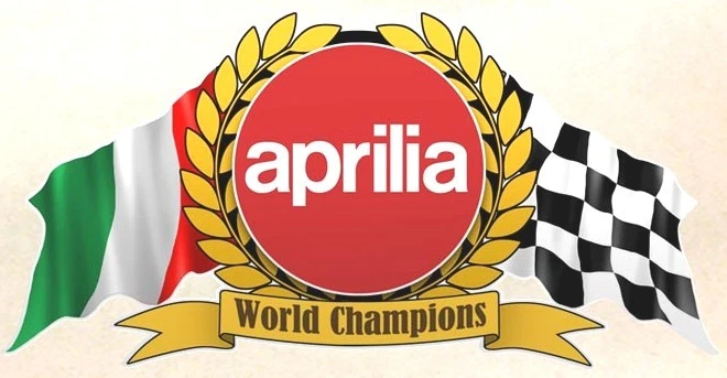 APRILIA " World Champions " Sticker vinyle laminé - Photo 1/1