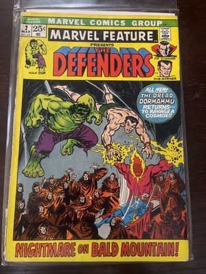 MARVEL FEATURE #2! 2nd APPEARANCE THE DEFENDERS! GD 1971 MARVEL COMICS
