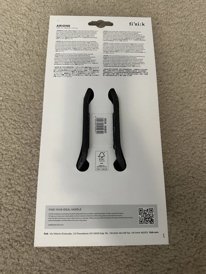 Sillín de bicicleta Fizik Arione R1 Open Road fibra de carbono ancho: 126 mm solo 190 g Foto 2 de 4