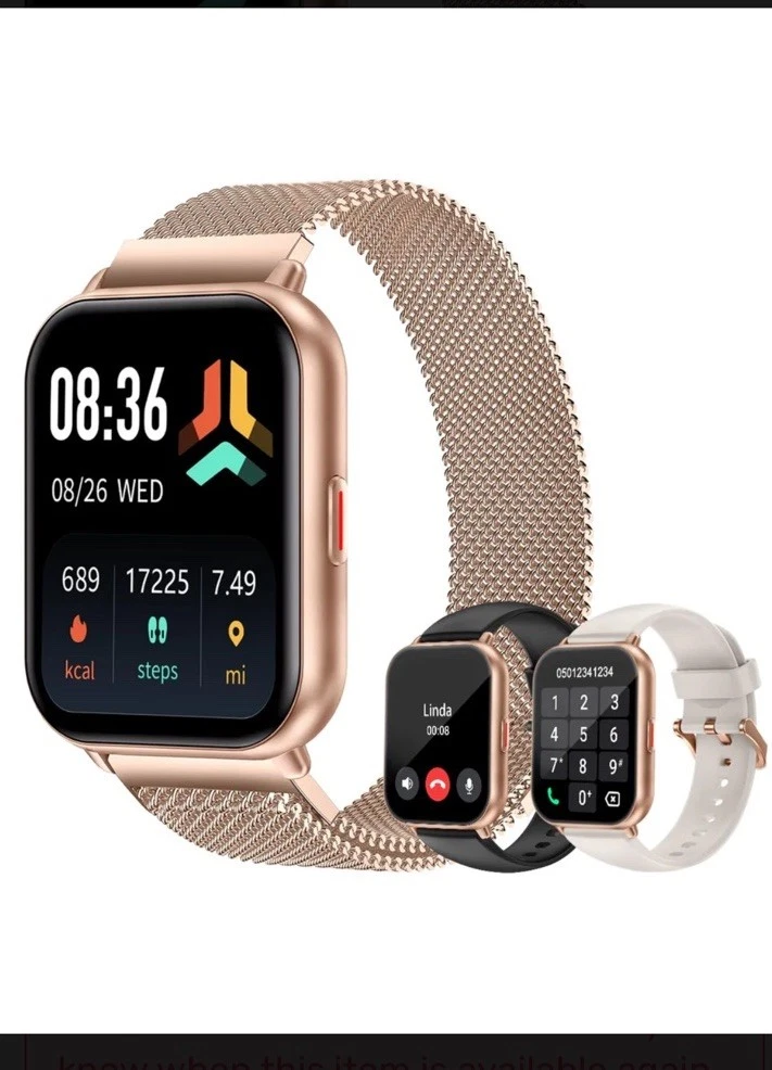 Smart Watches for Women Men (Answer/Make Calls, 3 Bands), 1.85" Fitness Tracker