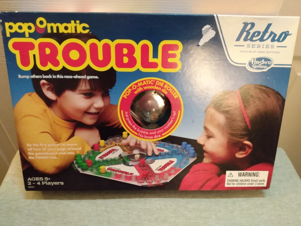 Complete Hasbro 2015 Pop-O-Matic Trouble Board Game Retro Series 1986 Edition - Image 2 of 4