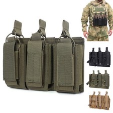 Tactical Triple Mag Pouch Molle Open-Top Pistol Triple Magazine Pouch Mag Holder
