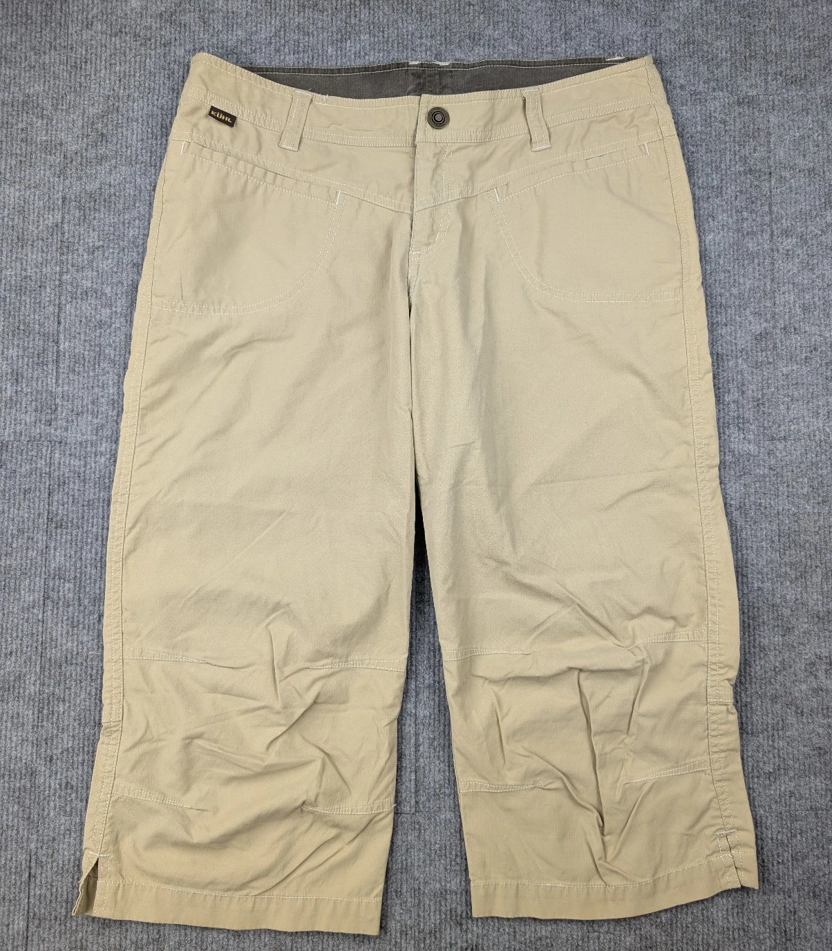 Kuhl Kendra Capri Pants Womens 6 Outdoors Hike Trekr Dry Flex Knee Tan Utility