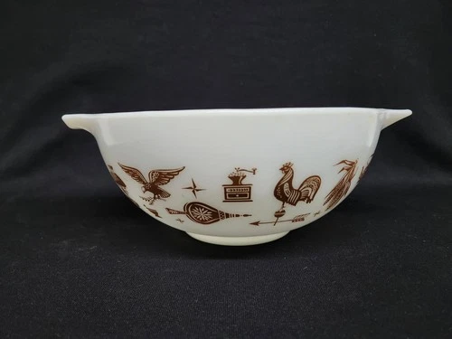 Vintage 1962-71 PYREX #443 EARLY AMERICAN Cinderella Mixing/Nesting Bowl 2.5 QT