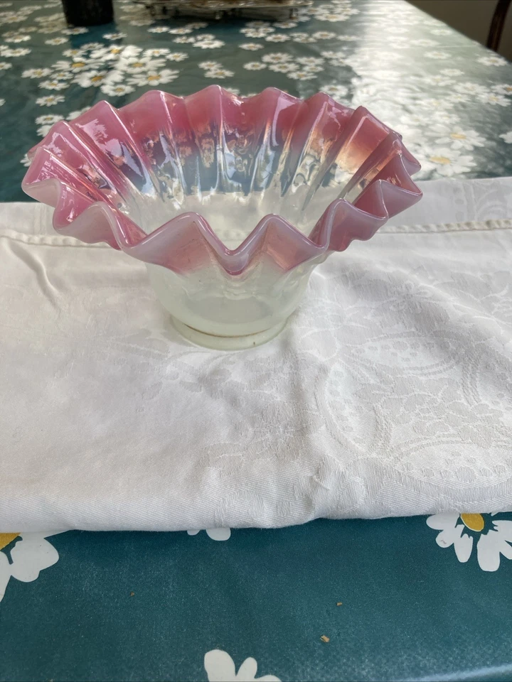 tulipe verre Lampe A Pétrole Abat-jour Rose Légère Imperfection - Photo 2/4