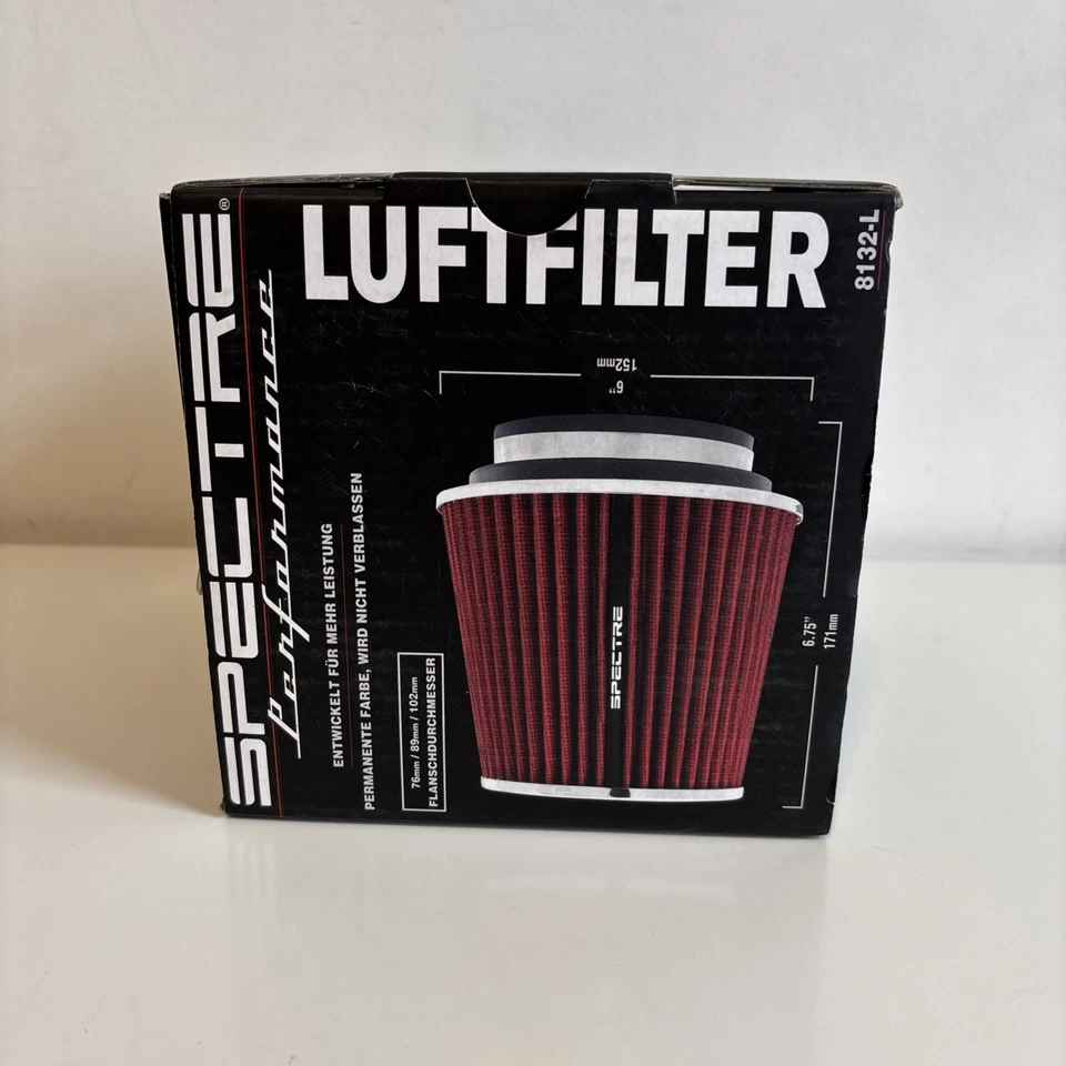 🛠️ Spectre Performance Air Filter 8132‑L – Red High‑Flow Cone Filter - Image 2 of 4