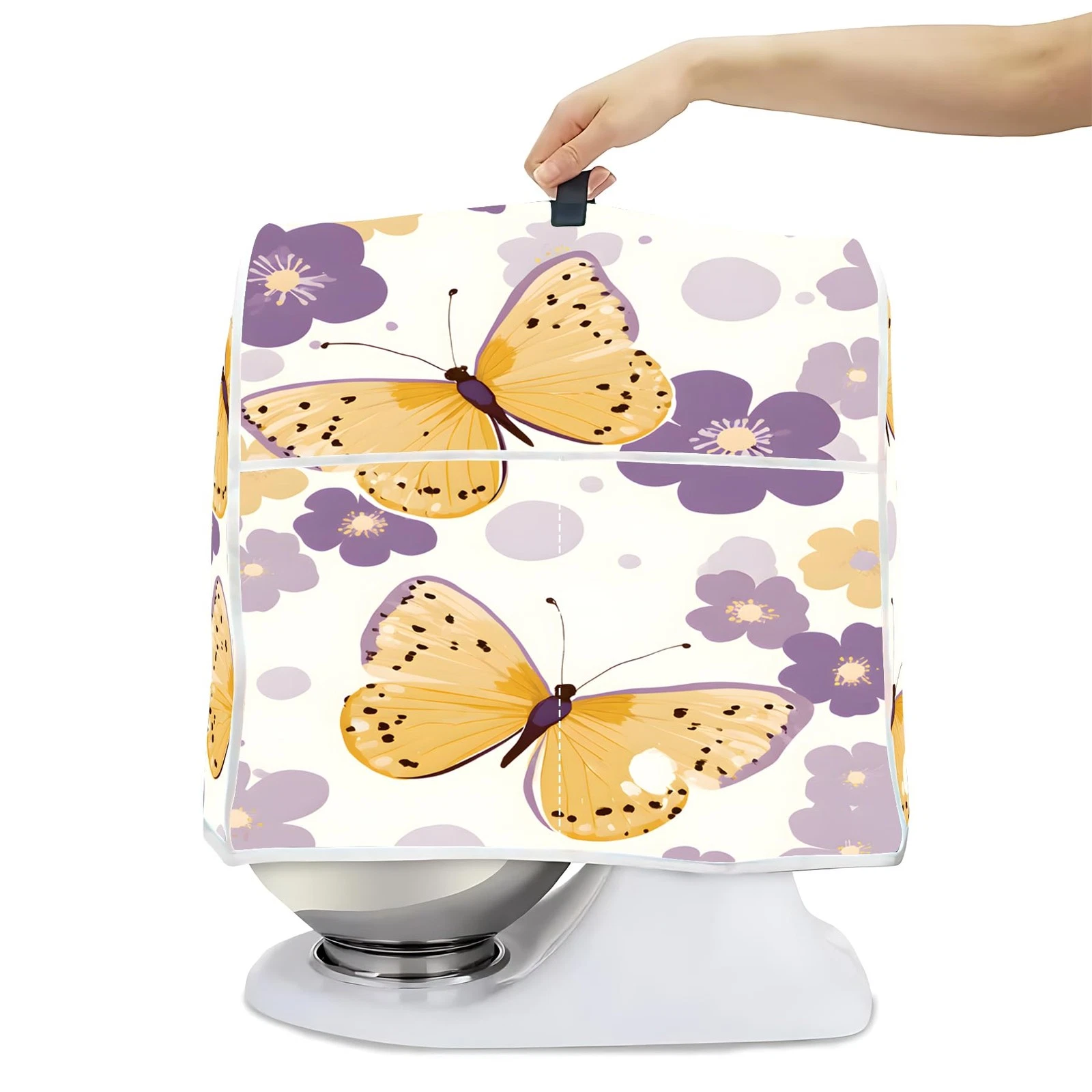 Mixer Dust Cover for 6-8 Qt Stand Mixer, Cloth Cover with 2 Storage Pockets f...