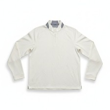 Johnnie-O Performance Mens XL White Quarter Zip Pullover Modal Blend Golf Top