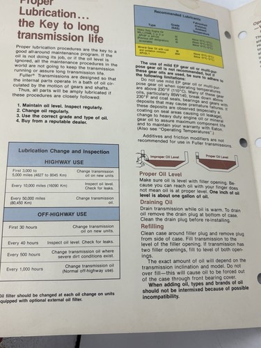 1987 Fuller Transmission Service Manual Form 121 - R5 Series EATON - Bild 2 von 3