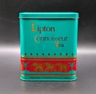 Lipton Connoisseur Darjeeling Tea Tin Turquoise Elephants India 500g Vintage