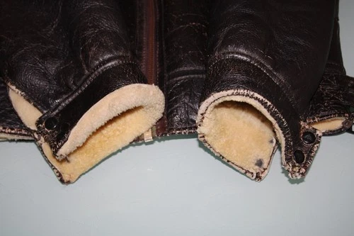 Vintage B3 B-3Aviator bomber Shearling Jacket D Brown Genuine Leather Distress image 10