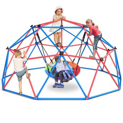 Hapfan 10ft Climbing Dome Swing Set Monkey Bars Jungle Gym for Kids Outdoor Lawn