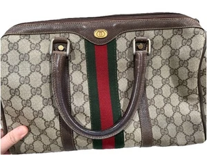 Sac GUCCI vintage logo Sherry GG Boston beige marron